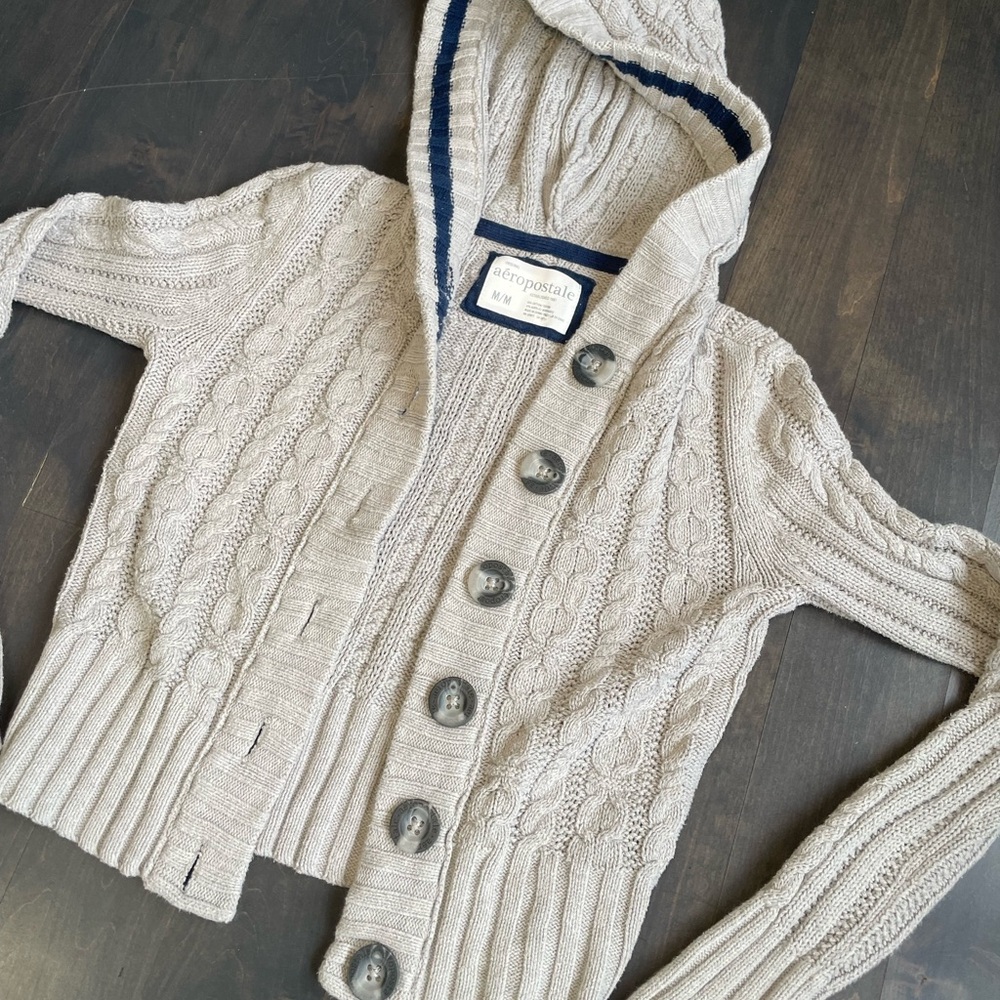 Y2K Aeropostale Women's Cable Knit Sweater size medium - Picture 2 of 12